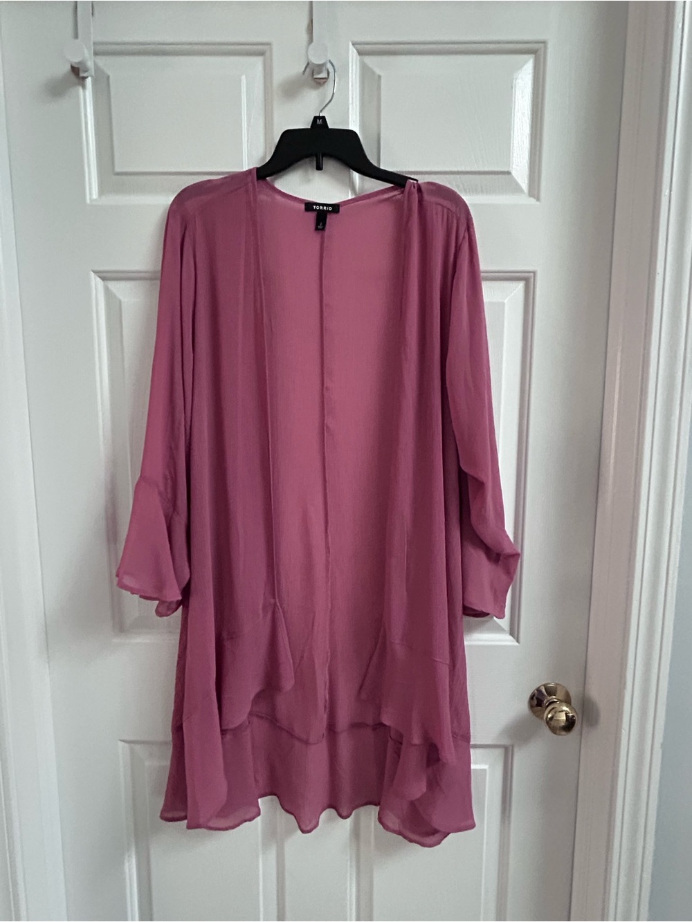 torrid Dusty Rose Chiffon Open-Front Tunic